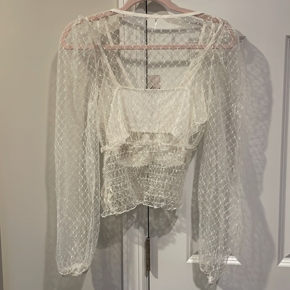 Free People Stevie White Lace Top - Picture 4 of 7